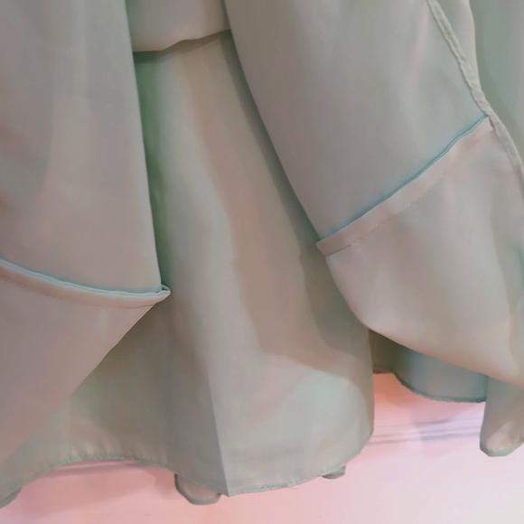 David's Bridal Mint Green  Strapless Chiffon Formal Dress. Size 4. NWT. $159 - Picture 14 of 16